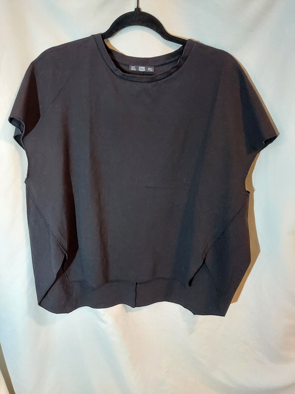 Zara Black Oversized Boxy Sleeveless Capelet Top / Tee